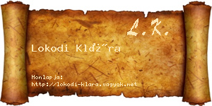 Lokodi Klára névjegykártya