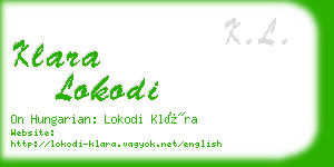 klara lokodi business card